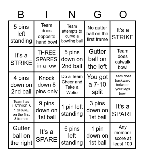 Tai Tai's, Let's Rock & Bowl! Bingo Card
