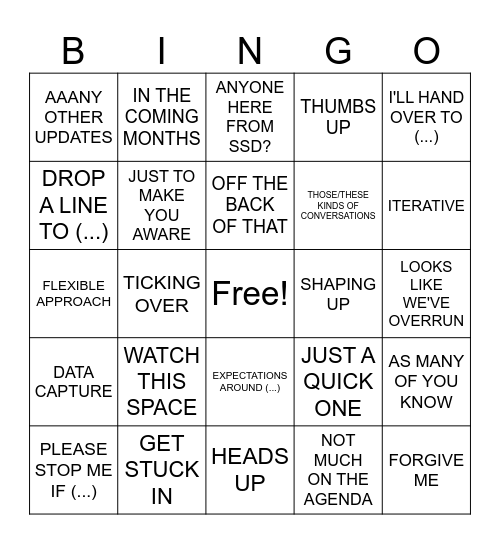 Chris Bingo Card