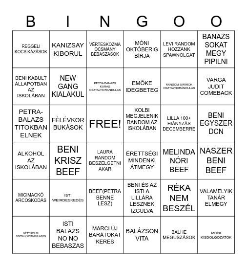 szkúl prediksön Bingo Card