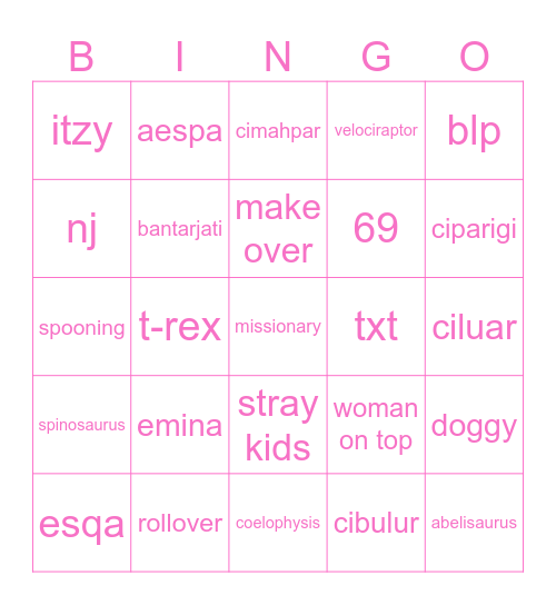 punya stacie Bingo Card