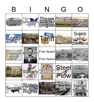 Unit 9 - A Nation Divided Bingo Card