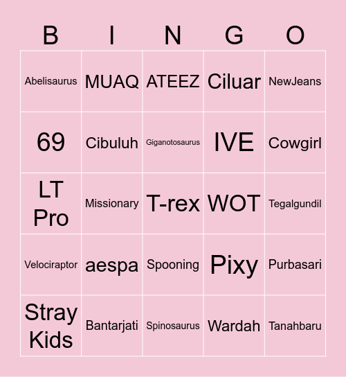 Aurel's Bingo Card