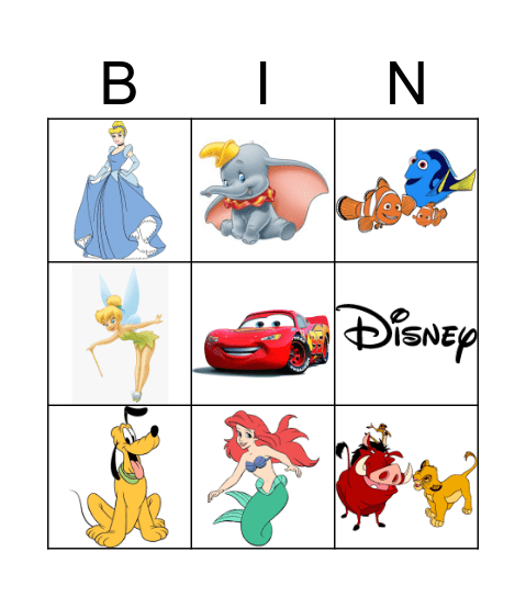 Disney Bingo Card