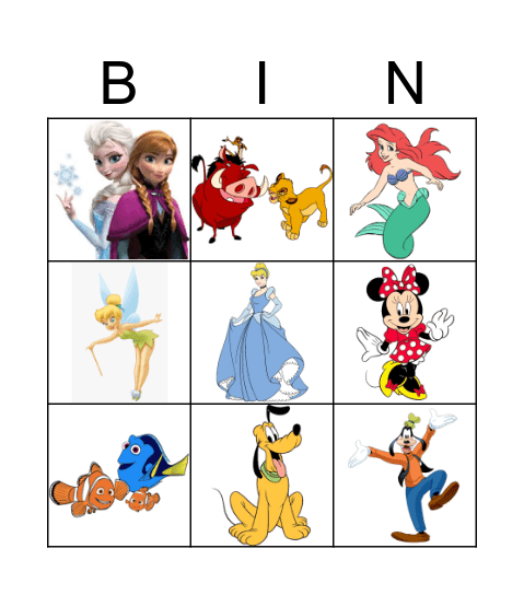 Disney Bingo Card