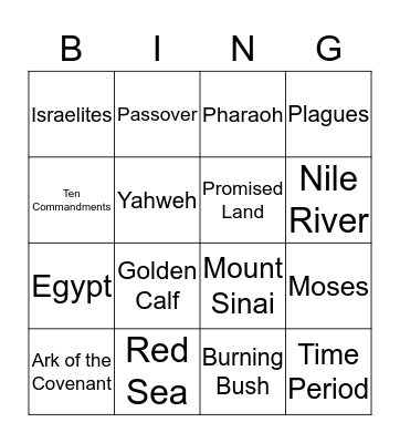 Book of Exodus Bingo Card