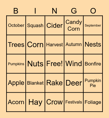 FALL BINGO Card