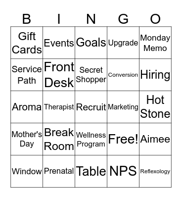 Elements Bingo Card