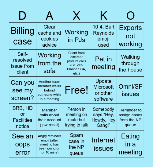 CSA Bingo Blast! Bingo Card