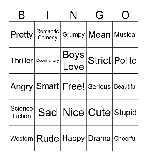 Unit 4 Bingo Card