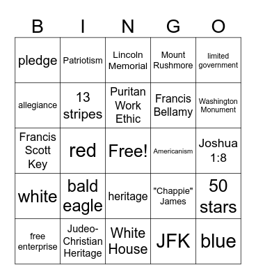 Foundations of Government Bingo Card