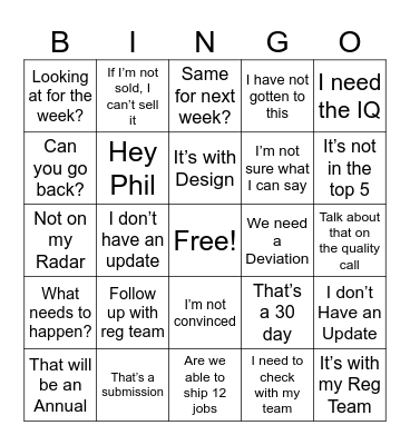 INSPIRE Bingo Card