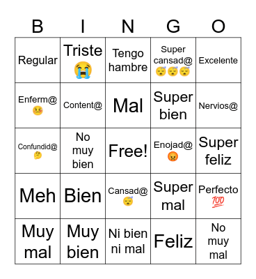 ¿Cómo estás? Bingo Card