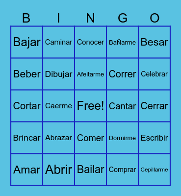 Spanish 2 Bingo Card