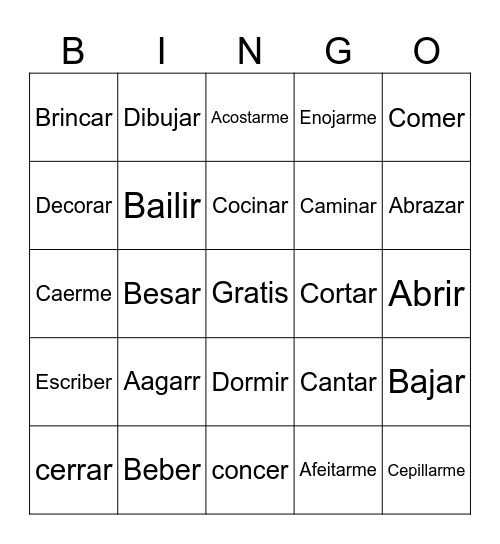 Estudiar Bingo Card