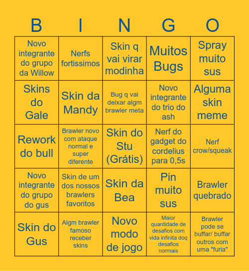 Bingo Stars Bingo Card