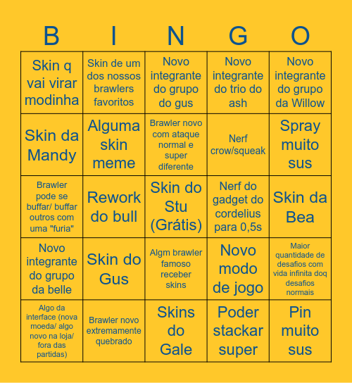 Bingo Stars Bingo Card
