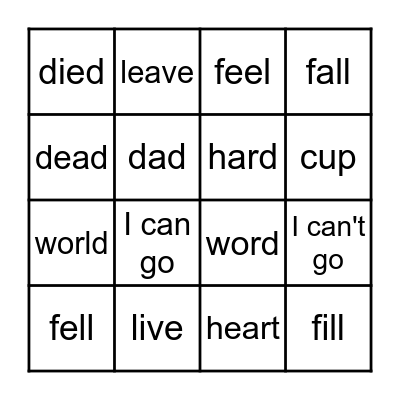 Pronunciation Bingo! Bingo Card
