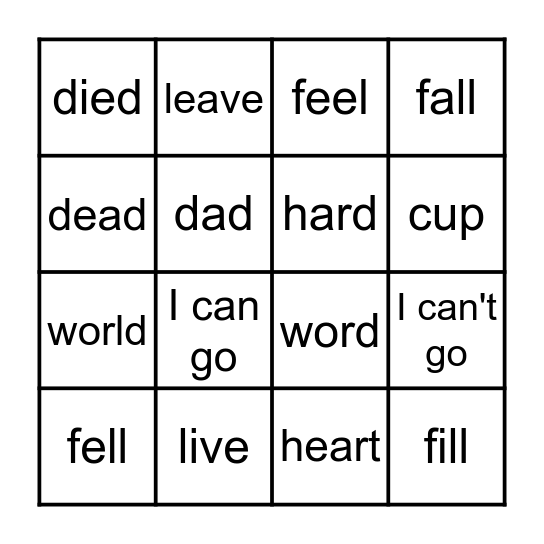 Pronunciation Bingo! Bingo Card