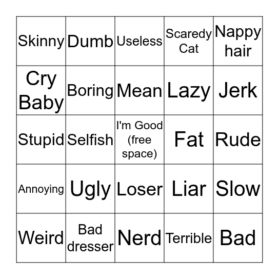 I'm Good  Bingo Card