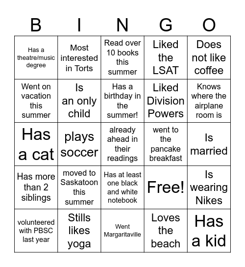 Ice-Ice Breaker! Bingo Card