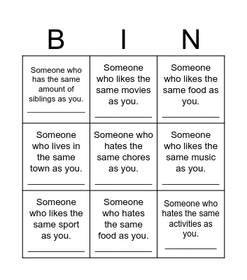 Icebreaker bingo! Bingo Card