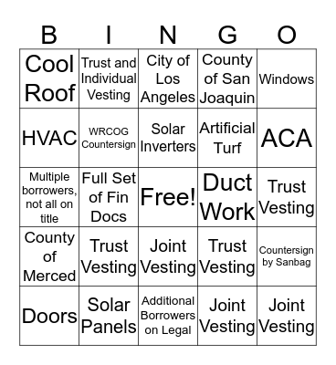 "FUN"DING BINGO Card