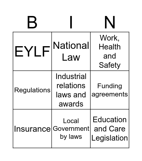 CCCC Committee and Governance BINGO Card