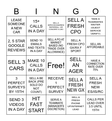 BINGO CARDS Bingo Card