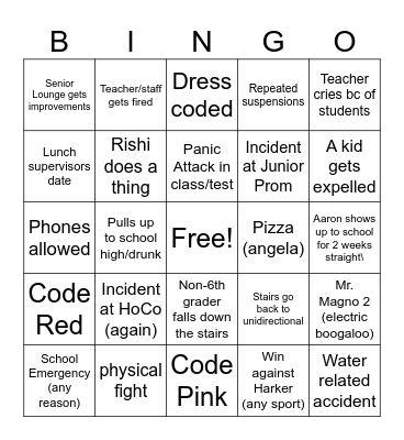 2023-2024 Bingo Card Bingo Card