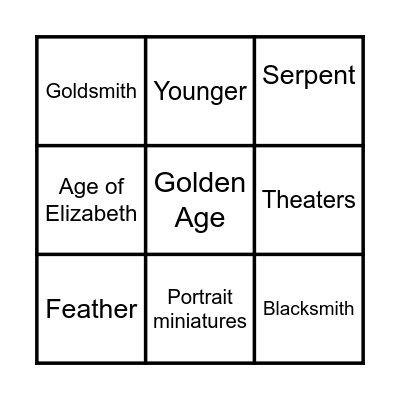 Elizabethan Art BINGO Card