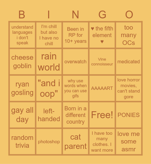 nudl time Bingo Card