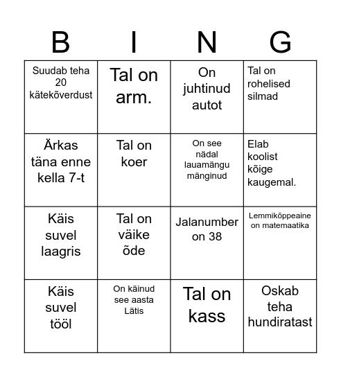 Inimbingo Card