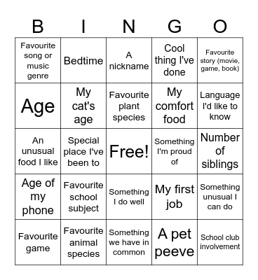 Meet the Teacher Bingo Card