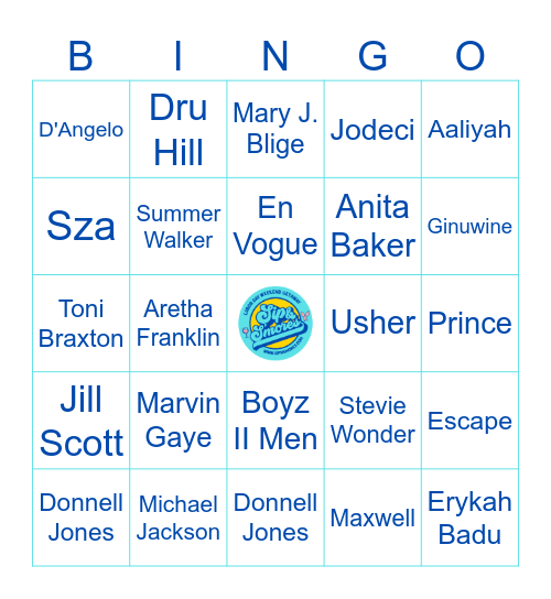 Sip N S'mores R&B Bingo Card