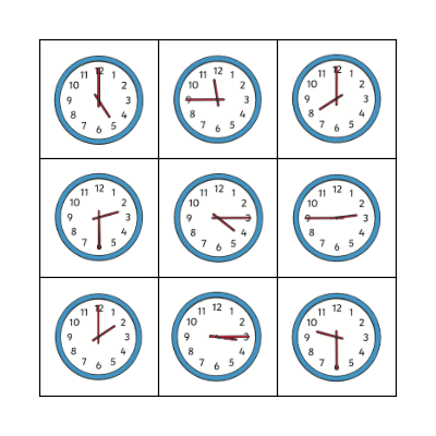 Quelle heure est-il? Bingo Card