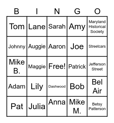 End of Summer Party Bingo Card