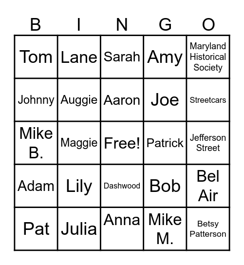 End of Summer Party Bingo Card