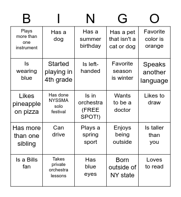 Find Someone Who... Bingo Card