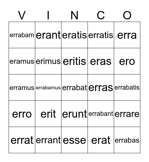BEING AND MISTAKES Bingo Card