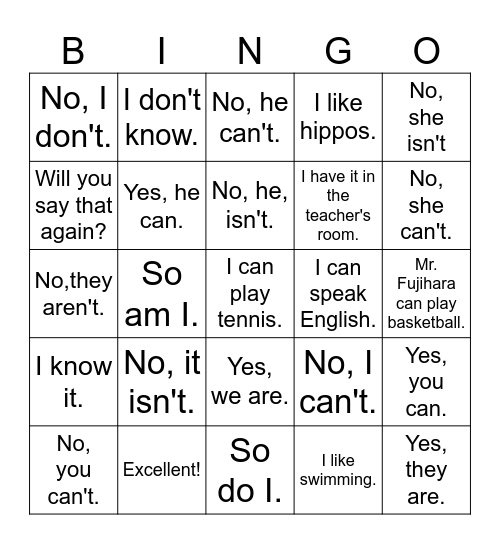 Hey, Daikoku-san! Please Come Here!! Bingo Card