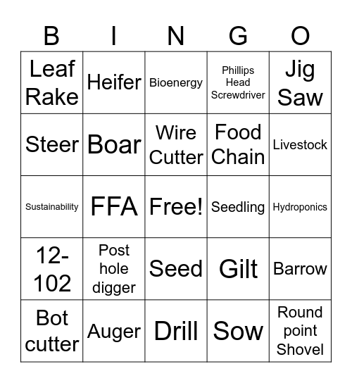 September 1, 2023 Bingo Card