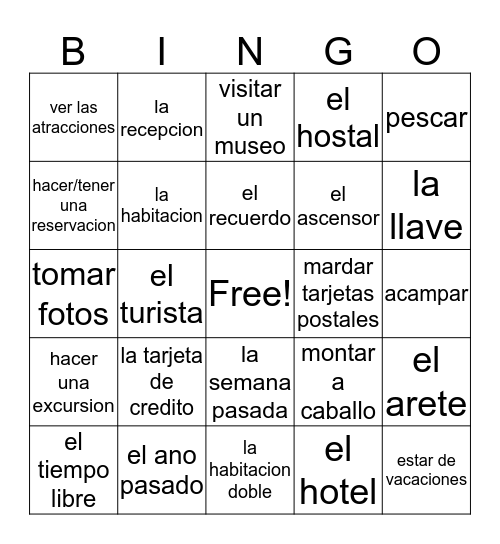 Unit 1 Lesson 2 Bingo Card