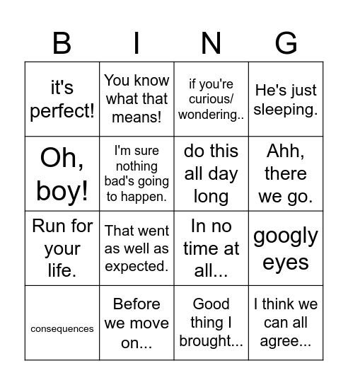 LGIO quote bingo (Hard mode-click square every time he says it) Bingo Card