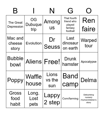 Buque Bingo Card