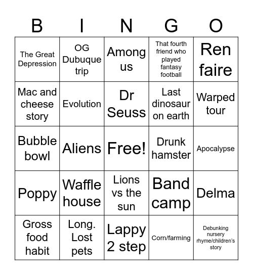 Buque Bingo Card