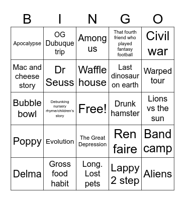 Buque Bingo Card