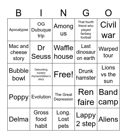 Buque Bingo Card