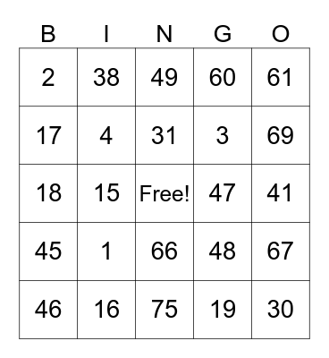 Aimah Micarsos Bingo Card