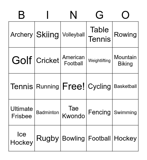 Animals Bingo Card