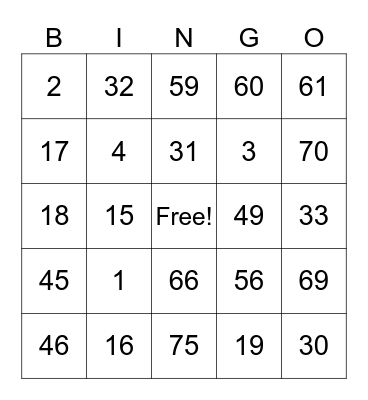 Aimah Micarsos Bingo Card
